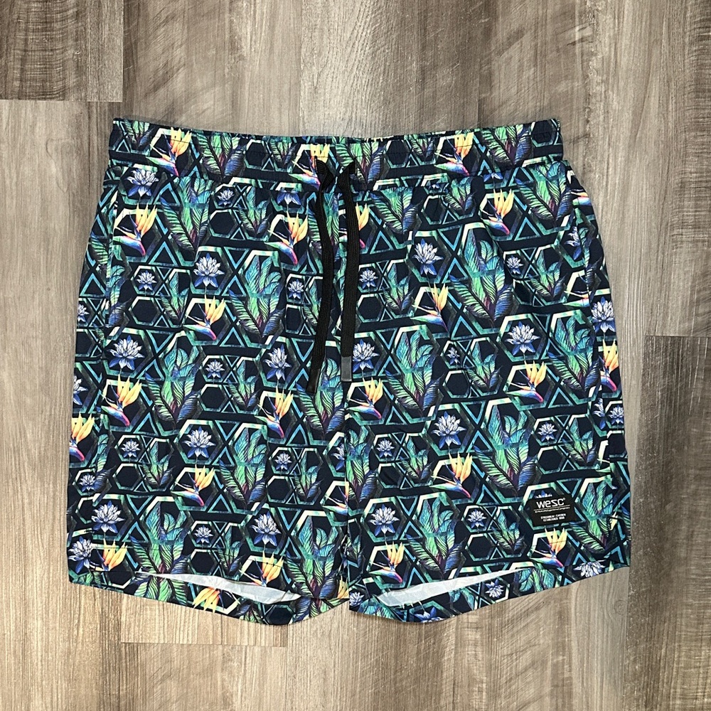 Wesc Austin Geometric Floral AOP Pull-On Woven Shorts - Men’s XL / Women’s 2XL